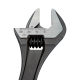 Central Nut Adjustable Wrench with Phosphate Finish
