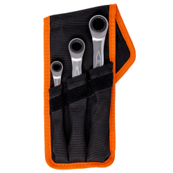 4-in-1 Ratcheting Ring Wrench Set - 3 Pcs