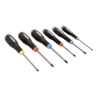 ERGO™ Slotted/Phillips/Pozidriv Screwdriver Set with Rubber Grip - 6 Pcs