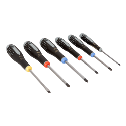 ERGO™ Slotted/Phillips/Pozidriv Screwdriver Set with Rubber Grip - 6 Pcs