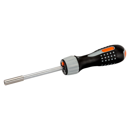 Phillips/Pozidriv/Slotted LED Light Ratcheting Screwdriver with Ratcheting Grip