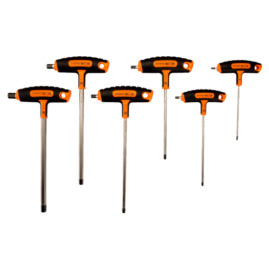 Hex Screwdriver Set with T-Handle Grip - 6 Pcs