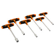Hex Nut Driver Set with T-Handle Grip - 6 Pcs