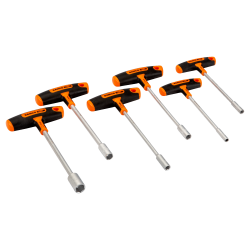 Hex Nut Driver Set with T-Handle Grip - 6 Pcs
