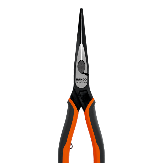 ERGO™ Long Snipe Nose Plier with Self-Opening Dual-Component Handles and Phosphate Finish
