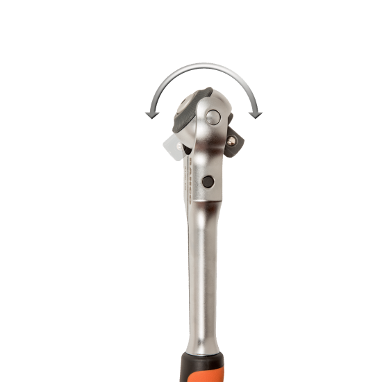 1/4" Swivel Head Ratchet with 72 Teeth and 5° Action Angle