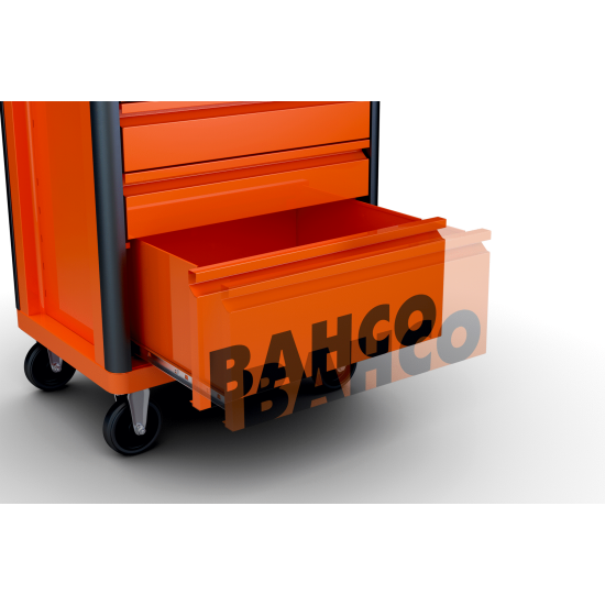 26" E72 Storage HUB Tool Trolley with 6 Drawers - Orange