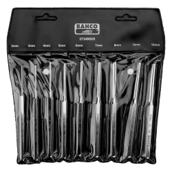 Cylindrical Drift Punch Set with Hexagonal Shank - 9 Pcs