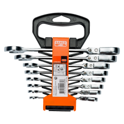 Metric Swivel Head Combination Ratcheting Wrench Set