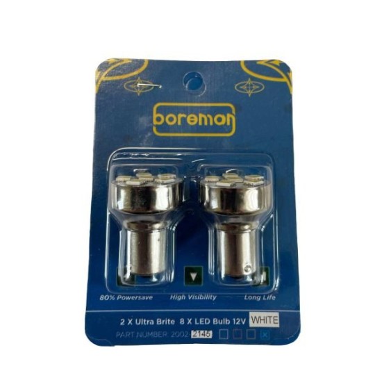 Boreman 6 LED Clear Single Contact Bulb