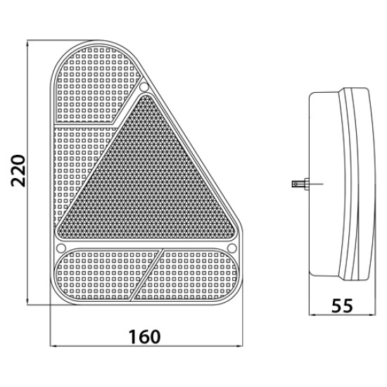 AJBA 12V Left Hand Vertical Rear Combination Lamp