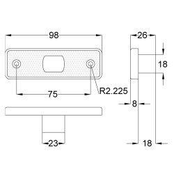 WAS 12-24V Front Clear LED Marker Lamp