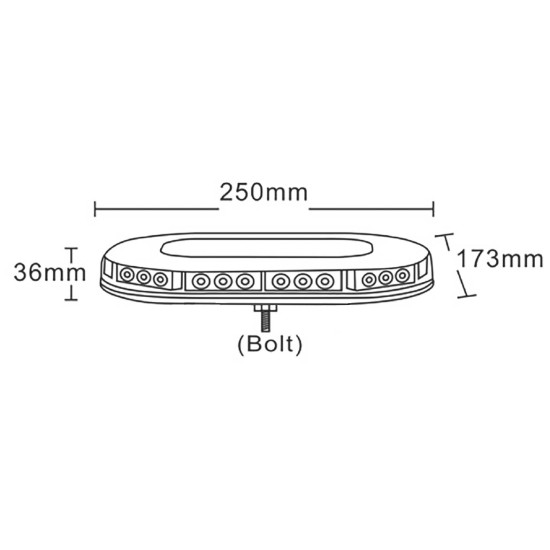 12/24V 250mm Bolt On LED Mini Beacon Light Bar