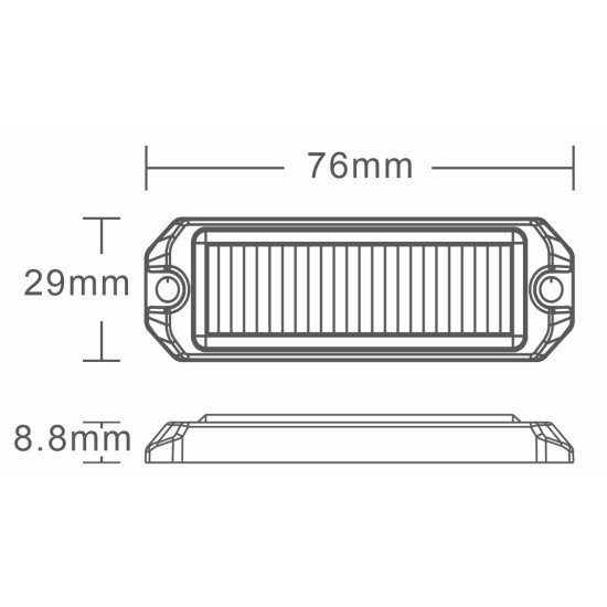 3x5W 12/24V Ultra Slim LED Amber Strobe