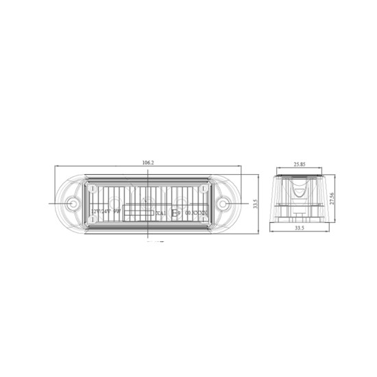 12/24V 9W Amber LED Strobe