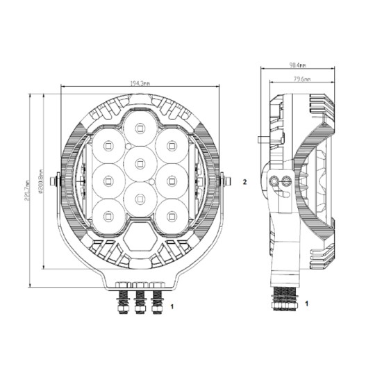 9″ 12/24V 55W LED Driving Light