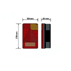 Radex 5 Pin Rectangular Right Hand Rear Combination Lamp (6800)
