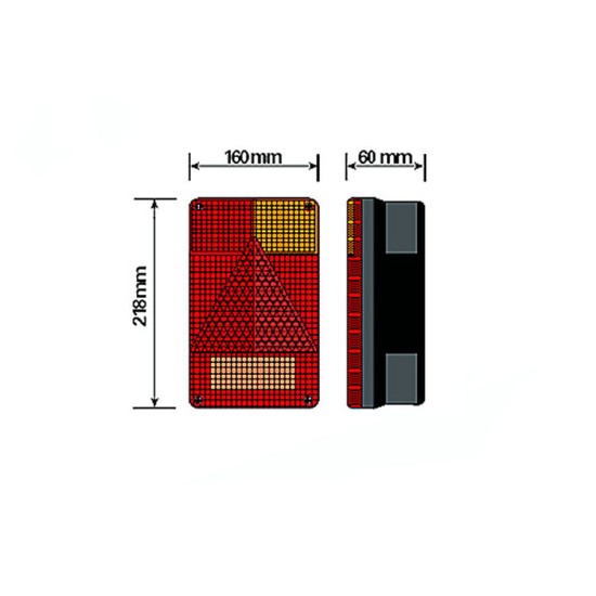 Radex 5 Pin Rectangular Right Hand Rear Combination Lamp (6800)