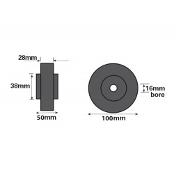Single Side Roller For 16mm Side Roller Bracket