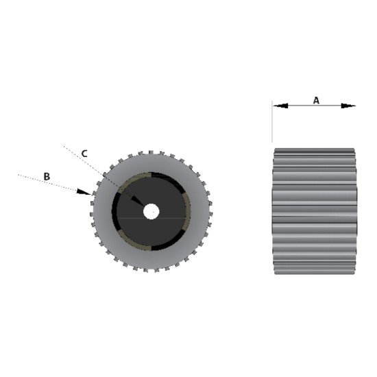 Blue Ribbed Wobble Roller Fits 457-4204 (Non Mark)