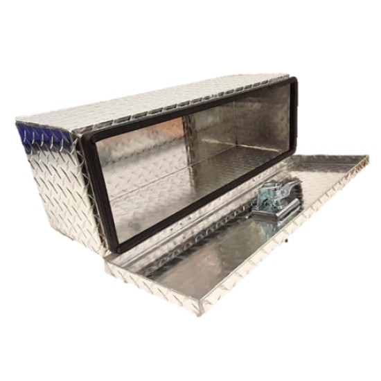 Maypole Chequer Plate Lockable Aluminium Trailer Storage Toolbox - Small