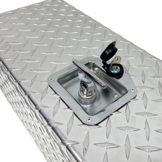 Maypole Chequer Plate Lockable Aluminium Trailer Storage Toolbox - Medium