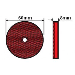 Radex Round Red Reflector With Mounting Hole