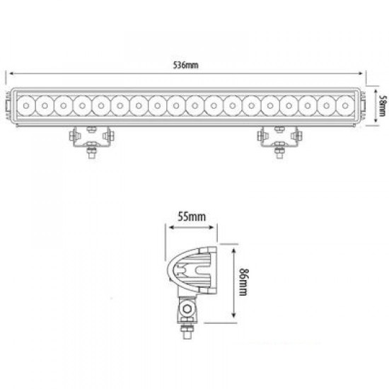 247 Work LED Lamp Bar 120w 550x65x75