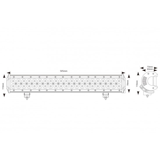 505mm LED Light Bar 12/24V Spot/Flood Combo