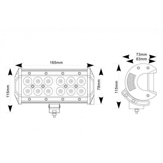 165mm Mini LED Light Bar 12/24V