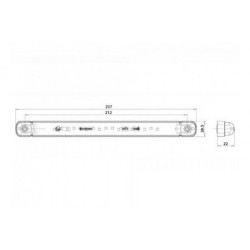 WAS 12/24V LED STOP/TAIL/INDICATOR STRIP LIGHT