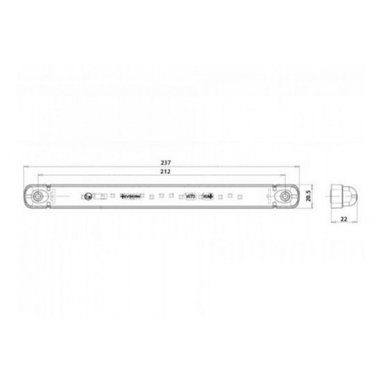 WAS 12/24V LED STOP/TAIL/INDICATOR STRIP LIGHT WAS 12/24V LED STOP/TAIL/INDICATOR STRIP LIGHT