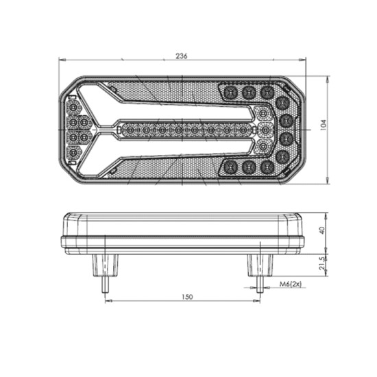 WAS Neon LED Rear Combination Tail Light