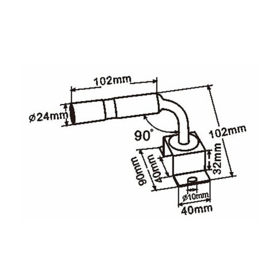 Beacon Pole Mount 90° Vertical Surface Bracket