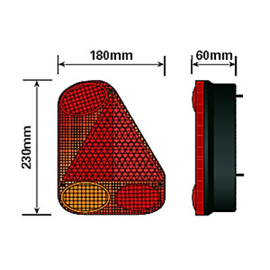 RADEX 2900 Tail Light w/ Fog Plug In LH