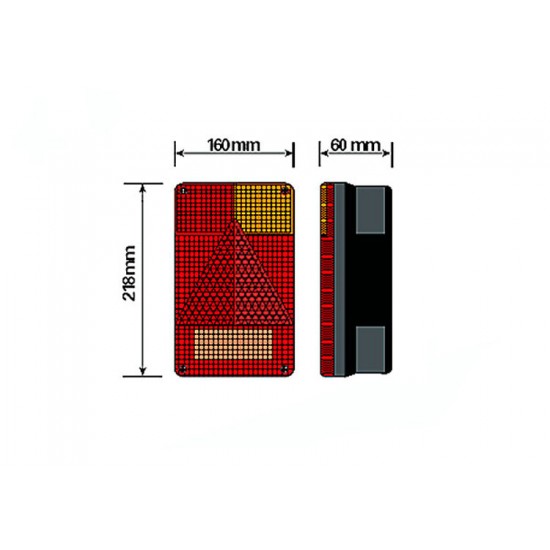 Radex 6800 5+4 Pin Rectangular Right Hand Rear Combination Lamp