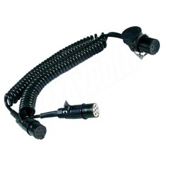 3.5M SPIRAL CONNECTING LEAD 15P SOCKET TO 2 x 24N/S PLUGS 24V