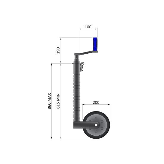 48mm Heavy Duty Serrated Jockey Wheel 500kg