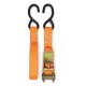 RATCHET STRAP & HOOKS 25MM x 4.5M 600Kg GS