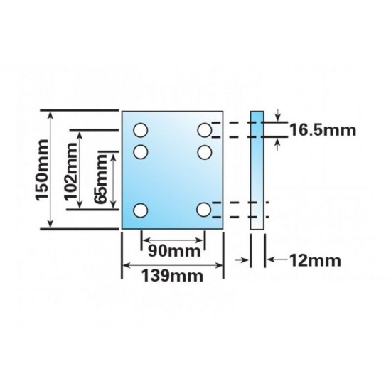 4" Drop Plate, zinc plated - 6 HOLE