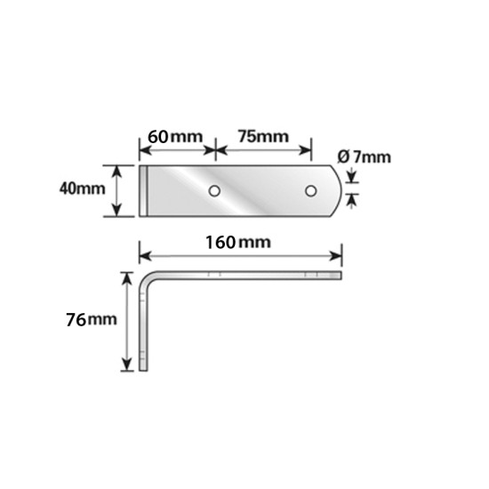 Heavy-duty mudguard bracket, short 