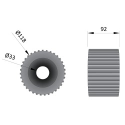 Ribbed Rubber Wobble Roller