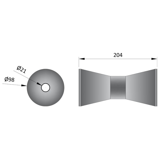 Keel V Roller "Non Mark" Blue 21mm Bore