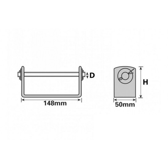 5″ Keel Roller Bracket 16mm shaft