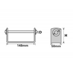 Keel Roller Bracket 5" (127mm) 16mm Centre Bore