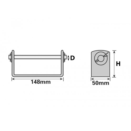 Keel Roller Bracket 5" (127mm) 16mm Centre Bore