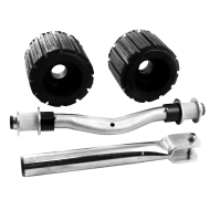 Ribbed roller set with curved shaft and stem Ribbed roller set with curved shaft and stem