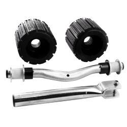 Ribbed roller set with curved shaft and stem