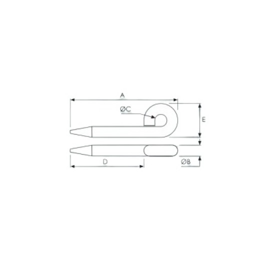 Round Cotter Pin and Chain 90 x 6mm Round Cotter Pin and Chain 90 x 6mm