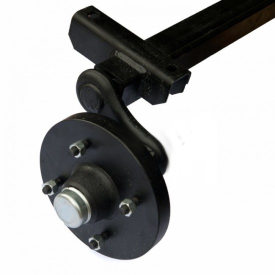 Unbraked torsion axle 750 kg. capacity with 4 studs on 4" PCD